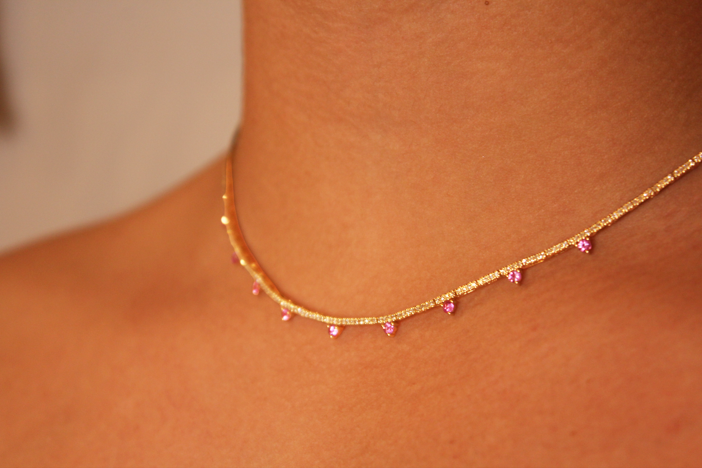 Blush Tennis Necklace