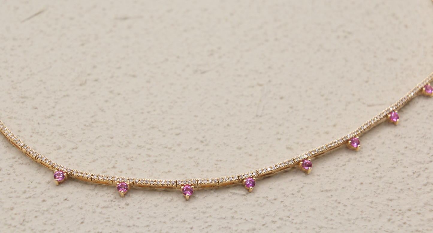 Blush Tennis Necklace