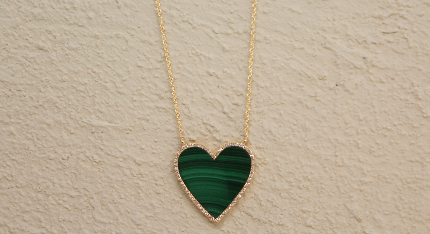 Stone and Sky Heart Necklace