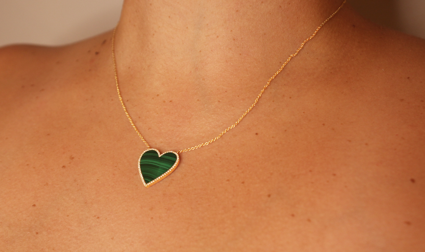 Stone and Sky Heart Necklace