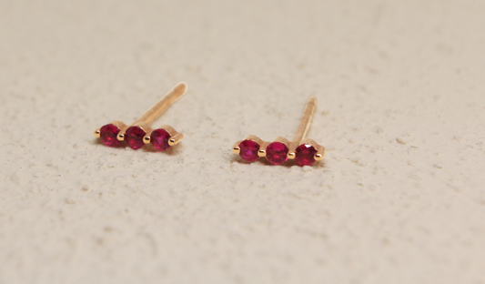 Crimson Trio Earrings